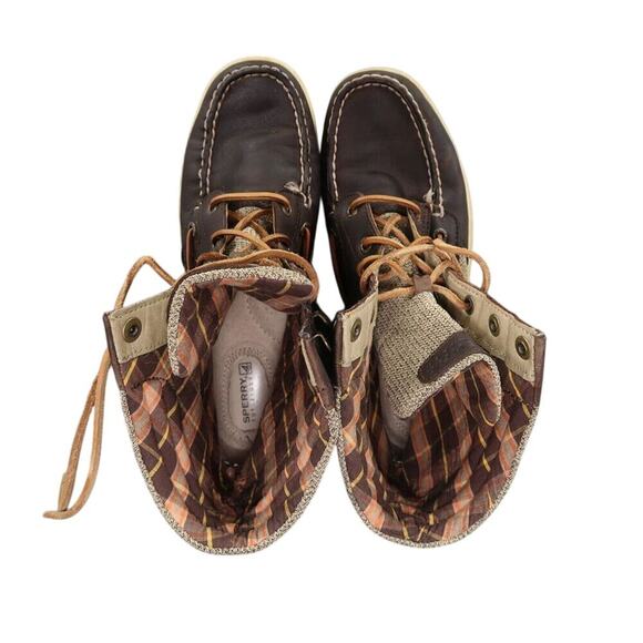 Sperry Shoes Womens 7.5 Boots Hikerfish Lace Up Moc Toe Leather Top Sider Brown - Picture 8 of 15